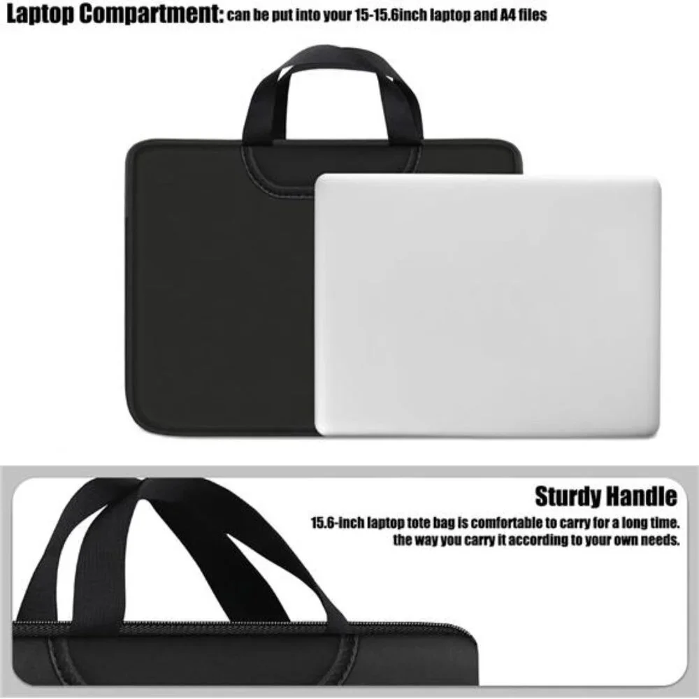 Laptop Sleeve Bag 15.6 Inch, Durable Traveling Briefcase Handle Bag & with